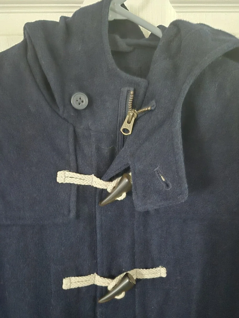 Gap Kids Navy Wool Blend Peacoat With Toggle Button Detail And Hood 13/14 XXL